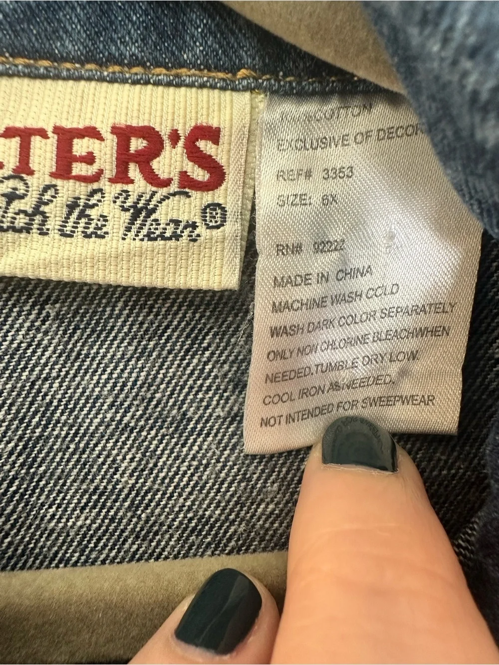 Vintage Carter’s Watch the Wear Denim Dress Girls 6X - EUC